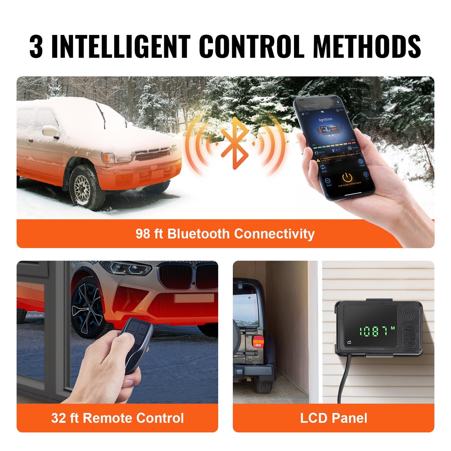 Bluetooth App Control Diesel Air Heater, 12V 8KW Diesel Heater with Automatic Altitude Adjustment, Remote Control and LCD, Diesel Parking Heater for RV Trailer Camper Van Boat And Indoors