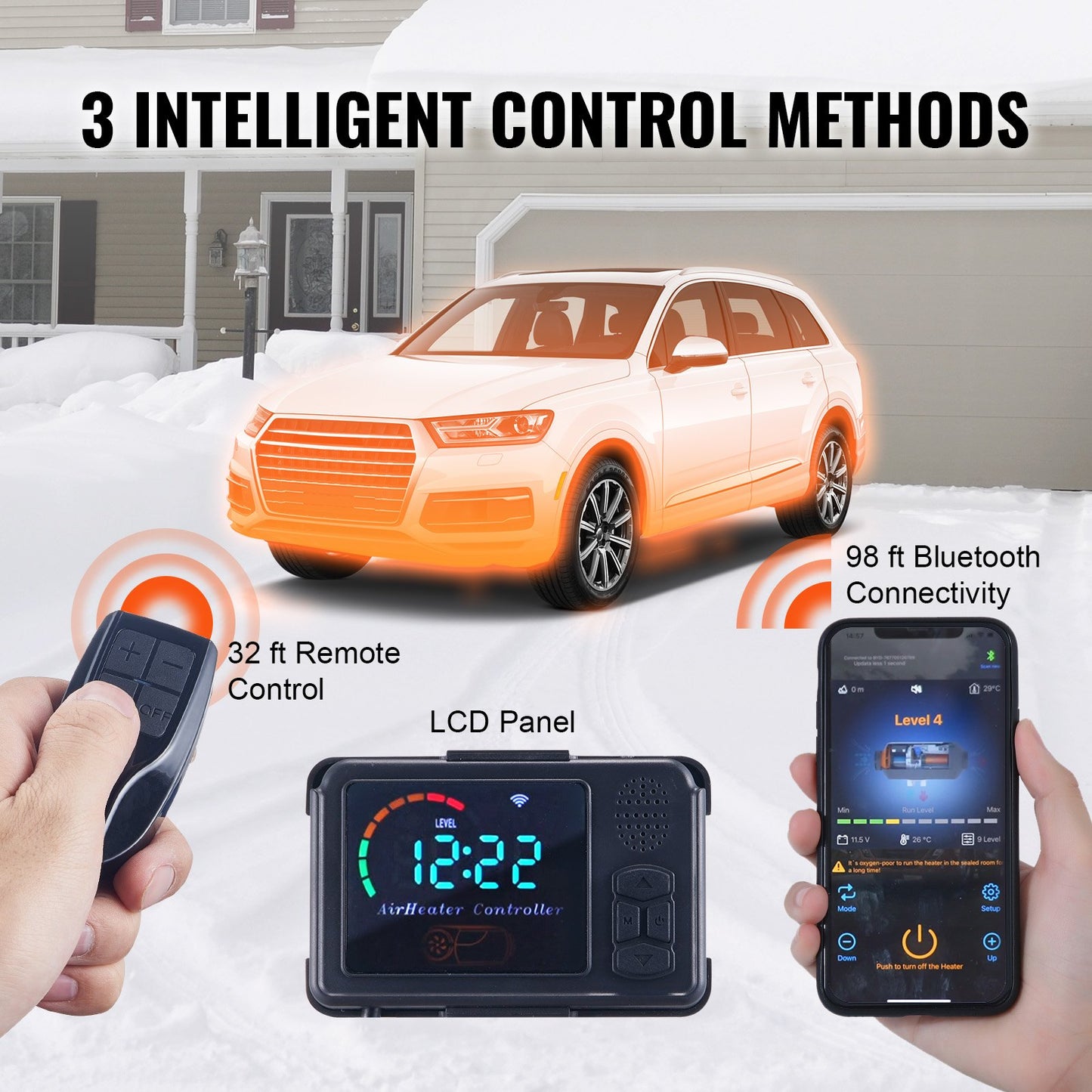 Diesel Air Heater All-in-one 12V 5KW Bluetooth App LCD for Car RV Indoors